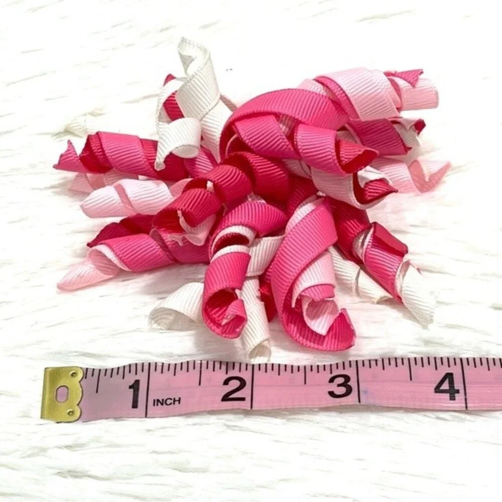 Hot Pink, Baby Pink & White Korker Ribbon Hair Bows